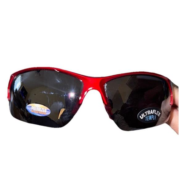 PF1 - Red - Polarized Sunglasses - Ultra-Flex Temples, Rubber Nose Pads - Picture 1 of 6